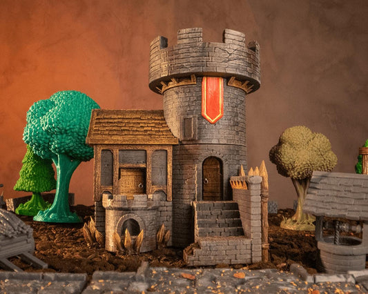 Captain’s Quarters Miniature – Hand-Painted 3D Printed Tower for DND & Fantasy Dioramas