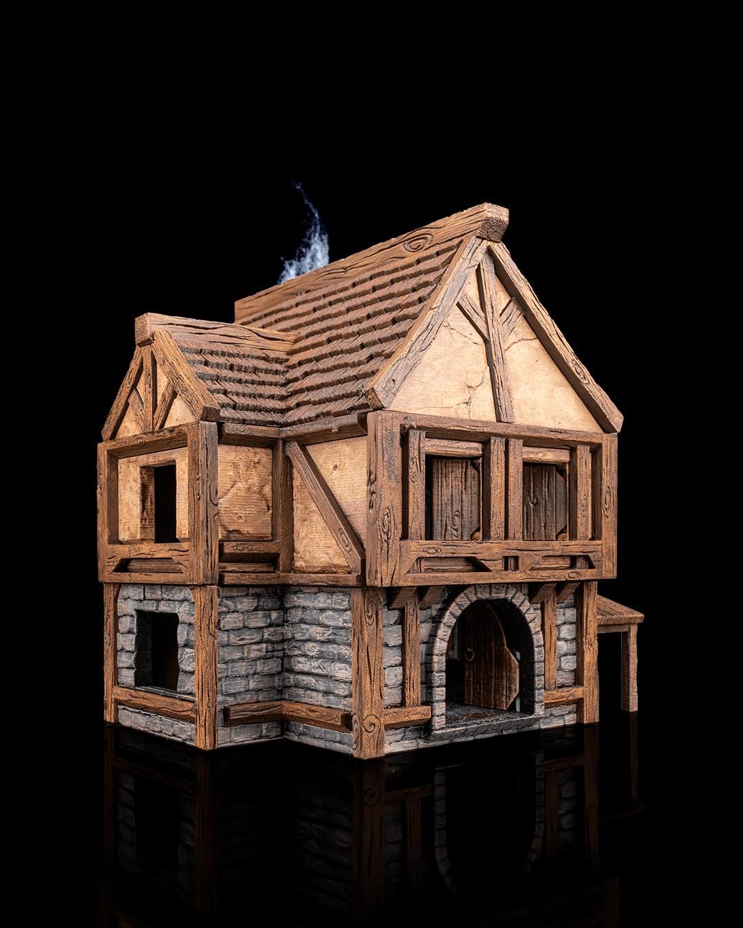 Tavern Miniature Painted 3D Printed Fantasy Inn Building for DND TTRPG Diorama Display Terrain