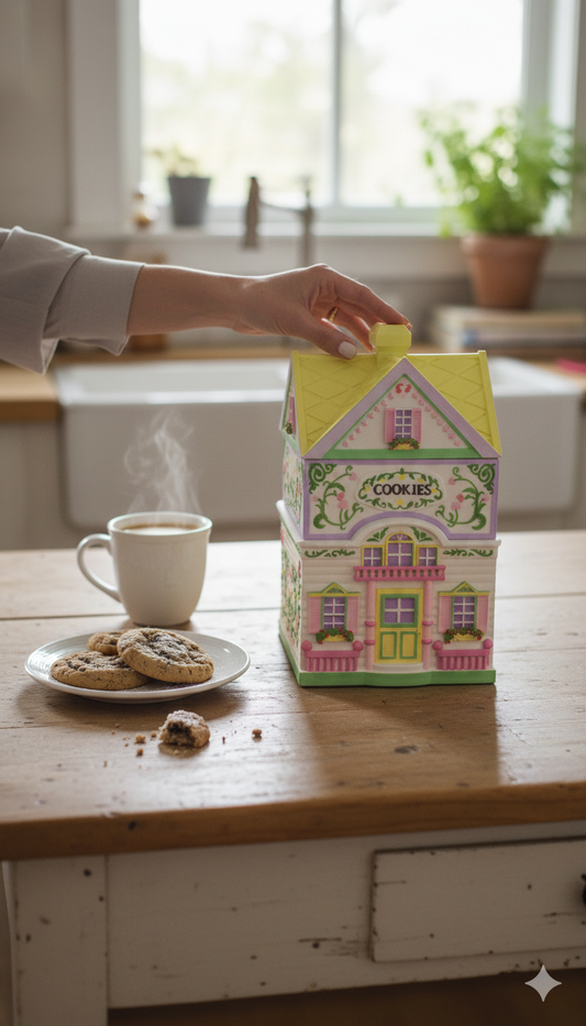 Vintage-Inspired Cookie Canister – Handcrafted Decorative Storage