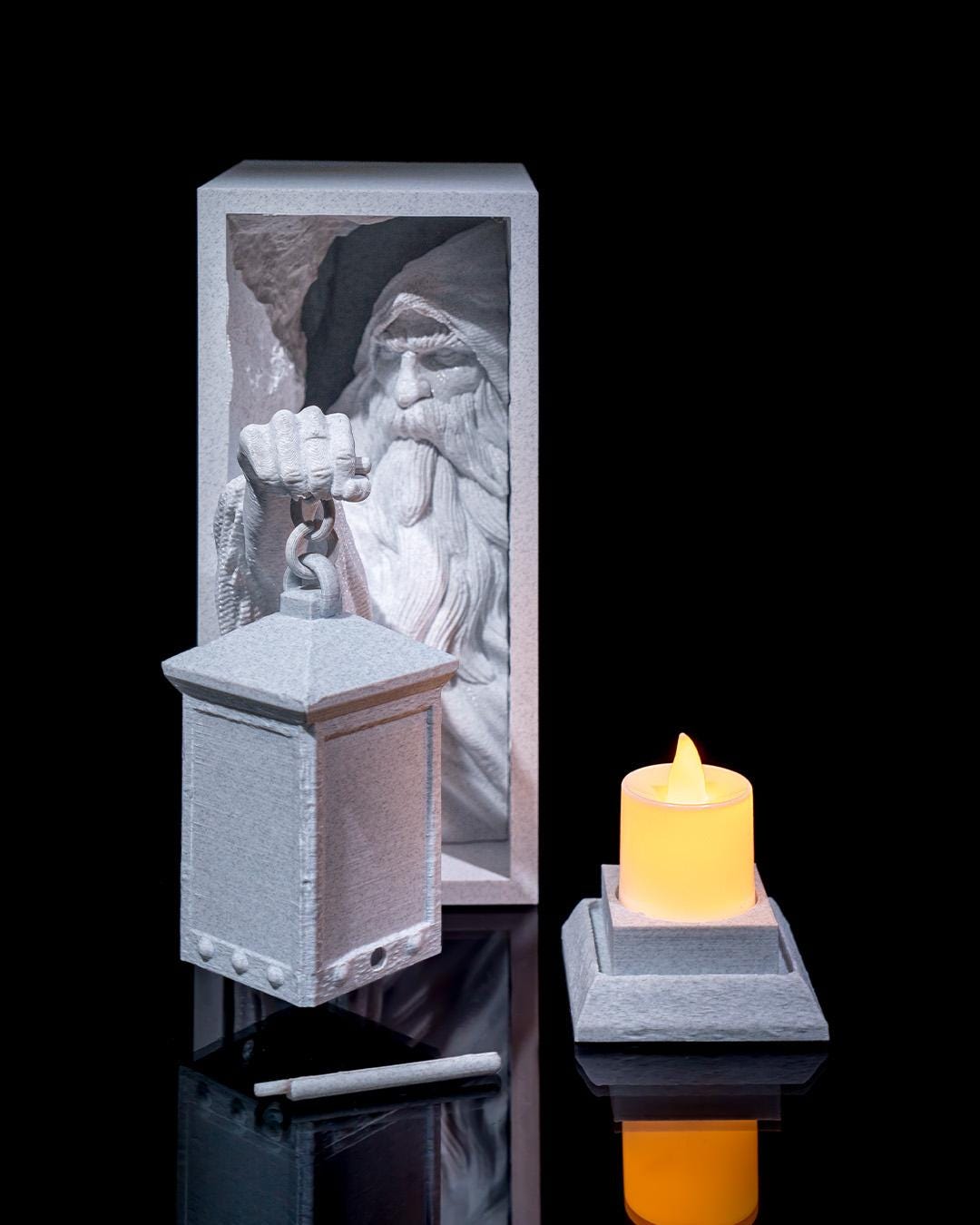 Light-Up Medieval Book Nook – 3D Printed Fantasy Bookshelf Insert with Illuminated Diorama