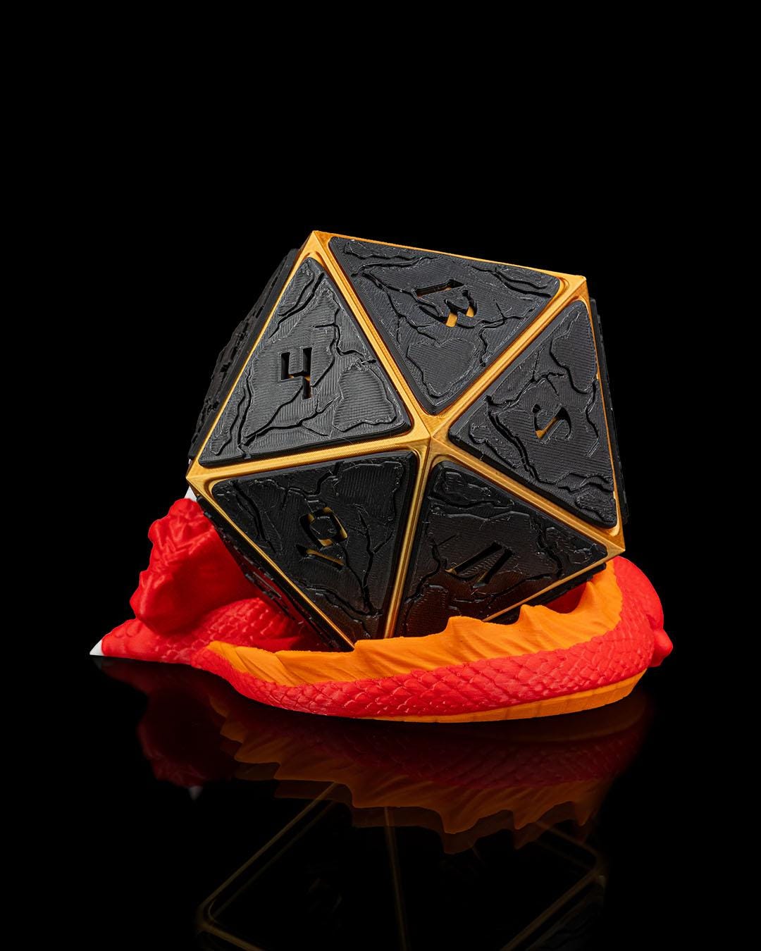 D20 Dice Planter with Sleeping Dragon – 3D Printed Fantasy Pot for Desk or Gamer Gift