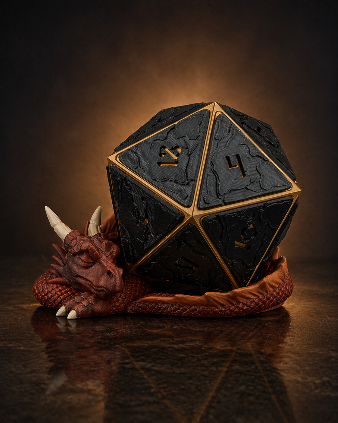 D20 Dragon Planter for Desks, Shelves & Gamer Gifts