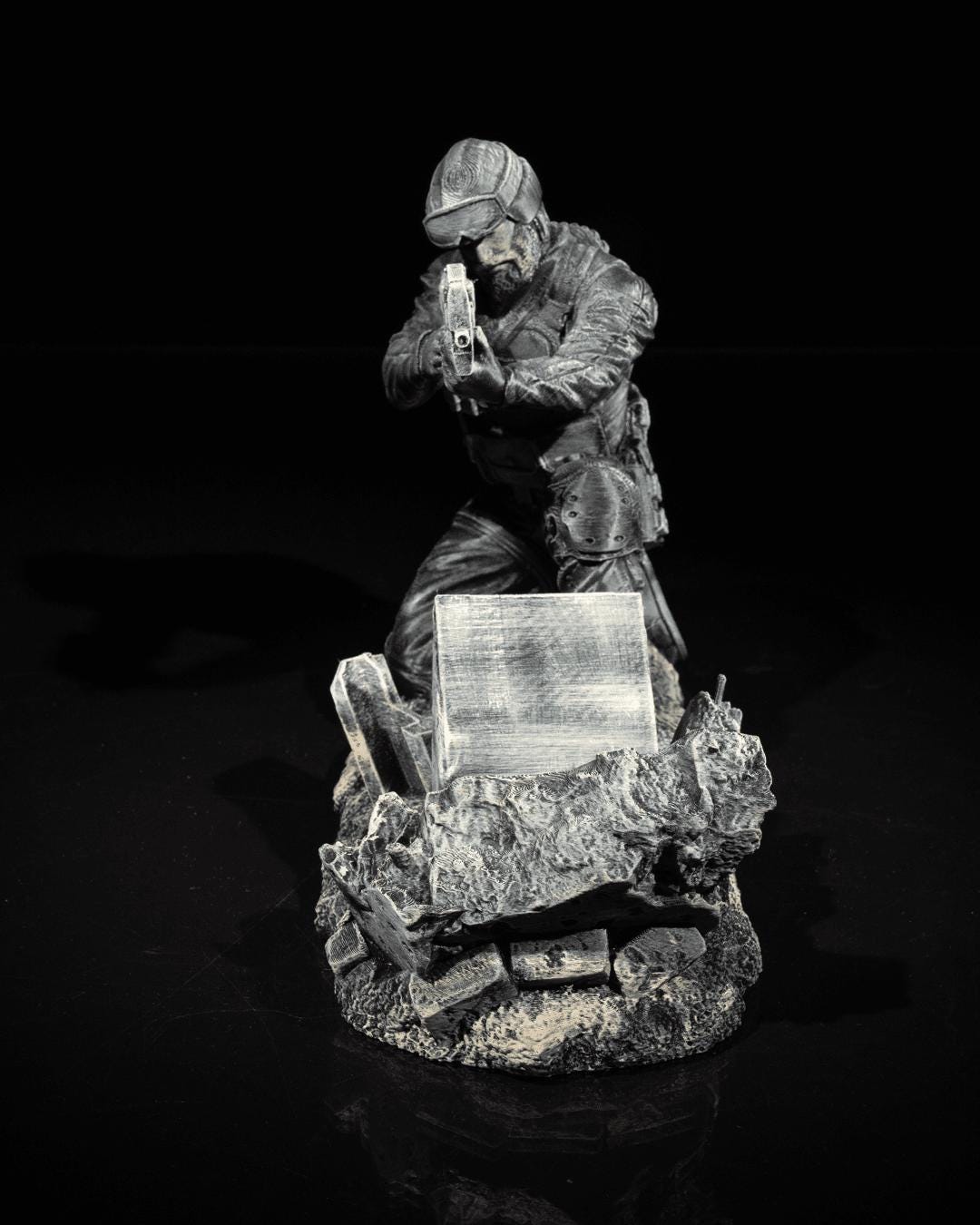 Tactical Controller Holder Stand | Soldier Barricade Display for Xbox, PS5, or PC | 3D Printed Gamer Gift Single or Dual Display