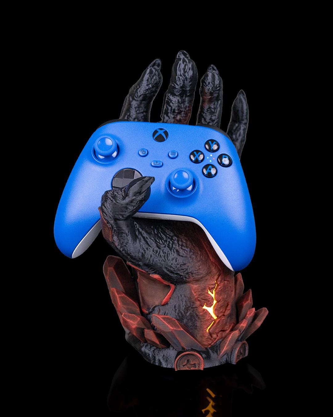Scorched Hand Controller Holder, Gaming Display with LED. Xbox, PS5, PS4, PC. Perfect Gamer Gift