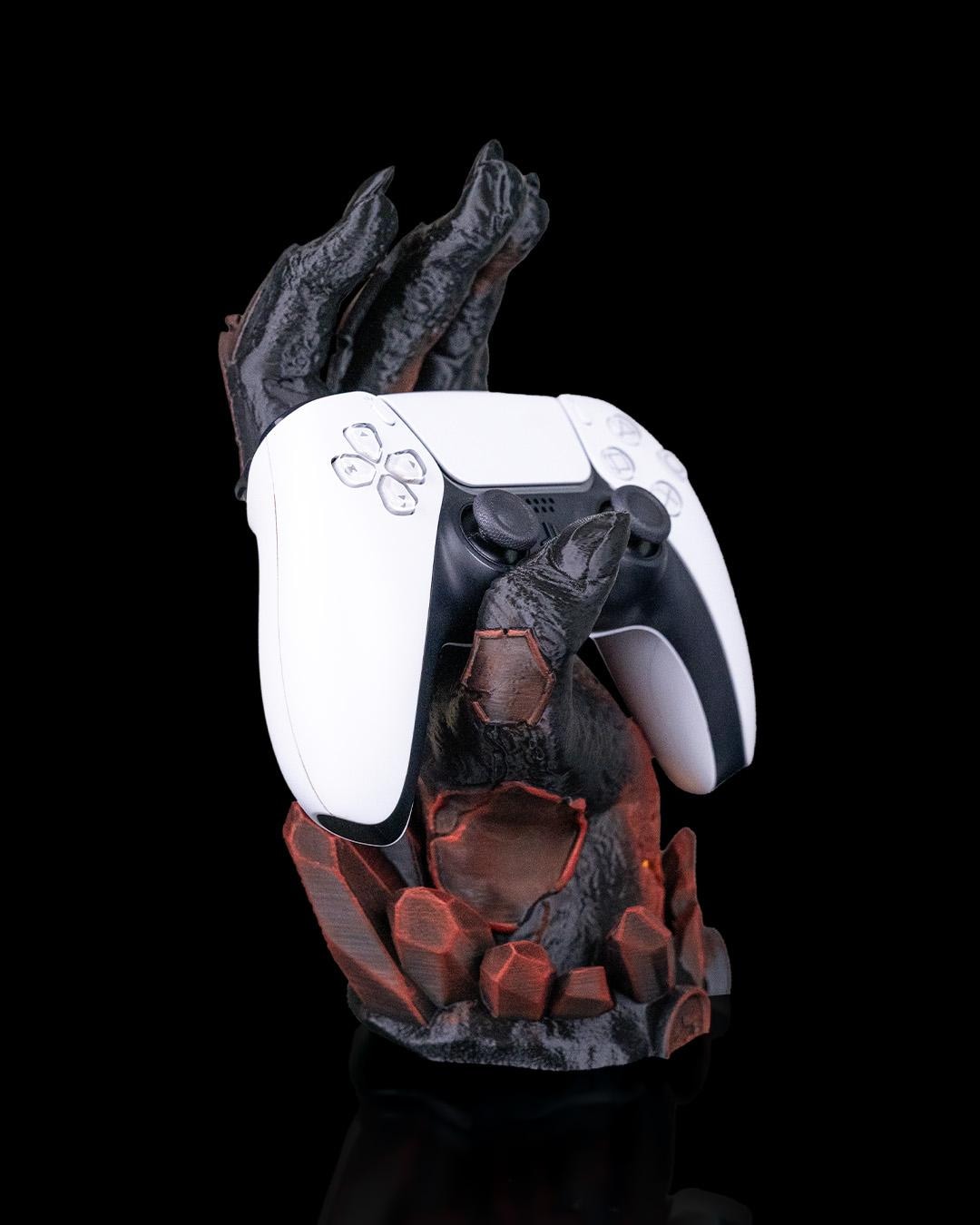 Scorched Hand Controller Holder, Gaming Display with LED. Xbox, PS5, PS4, PC. Perfect Gamer Gift