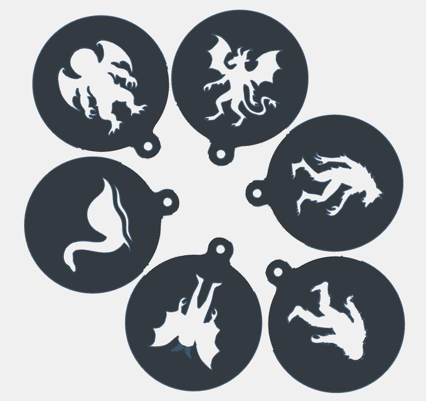 ryptid Latte Art Stencil Set – Skinwalker, Mothman, Cthulhu, Jersey Devil, Nessie & Bigfoot Coffee Stencils – Barista Gift for Cryptid Fans