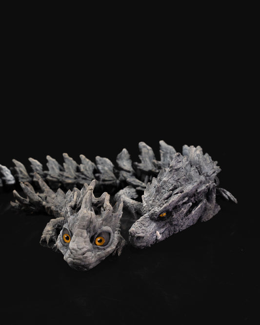 Mama Dragon and Baby Rock Articulated 3D Printed Fantasy Dragon Pair Gift set Cute Decor