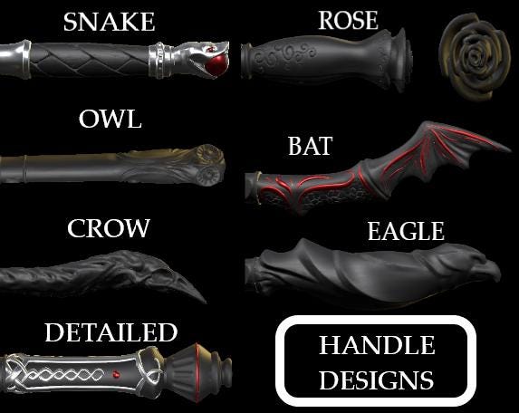 Custom Wizard Wand 3D Printed Fantasy Prop Personalized Magic Wand Gift for Collectors or Fans custom hand painted wand