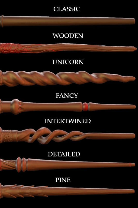 Custom Wizard Wand 3D Printed Fantasy Prop Personalized Magic Wand Gift for Collectors or Fans custom hand painted wand