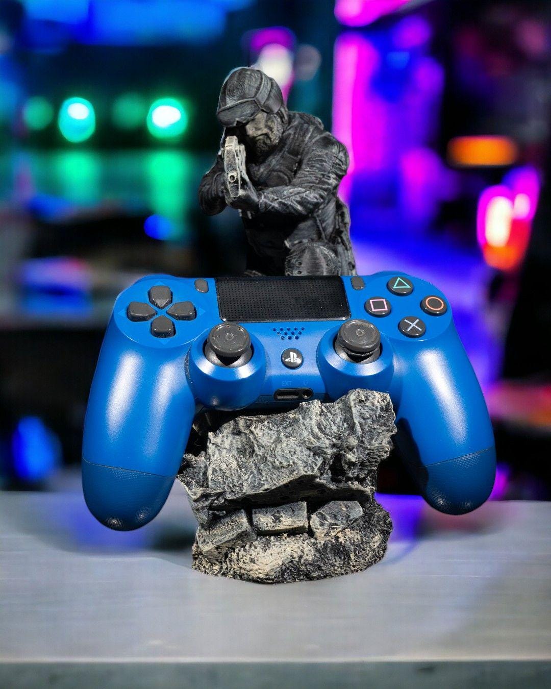 Tactical Controller Holder Stand | Soldier Barricade Display for Xbox, PS5, or PC | 3D Printed Gamer Gift Single or Dual Display