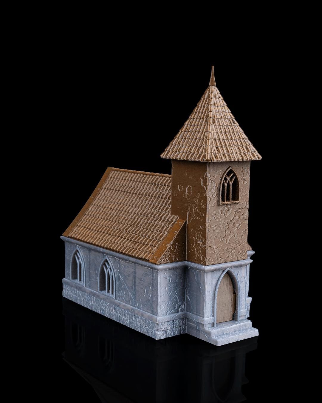 Chapel Miniature Painted 3D Printed Fantasy Church Terrain for DND TTRPG Diorama Display Scenery