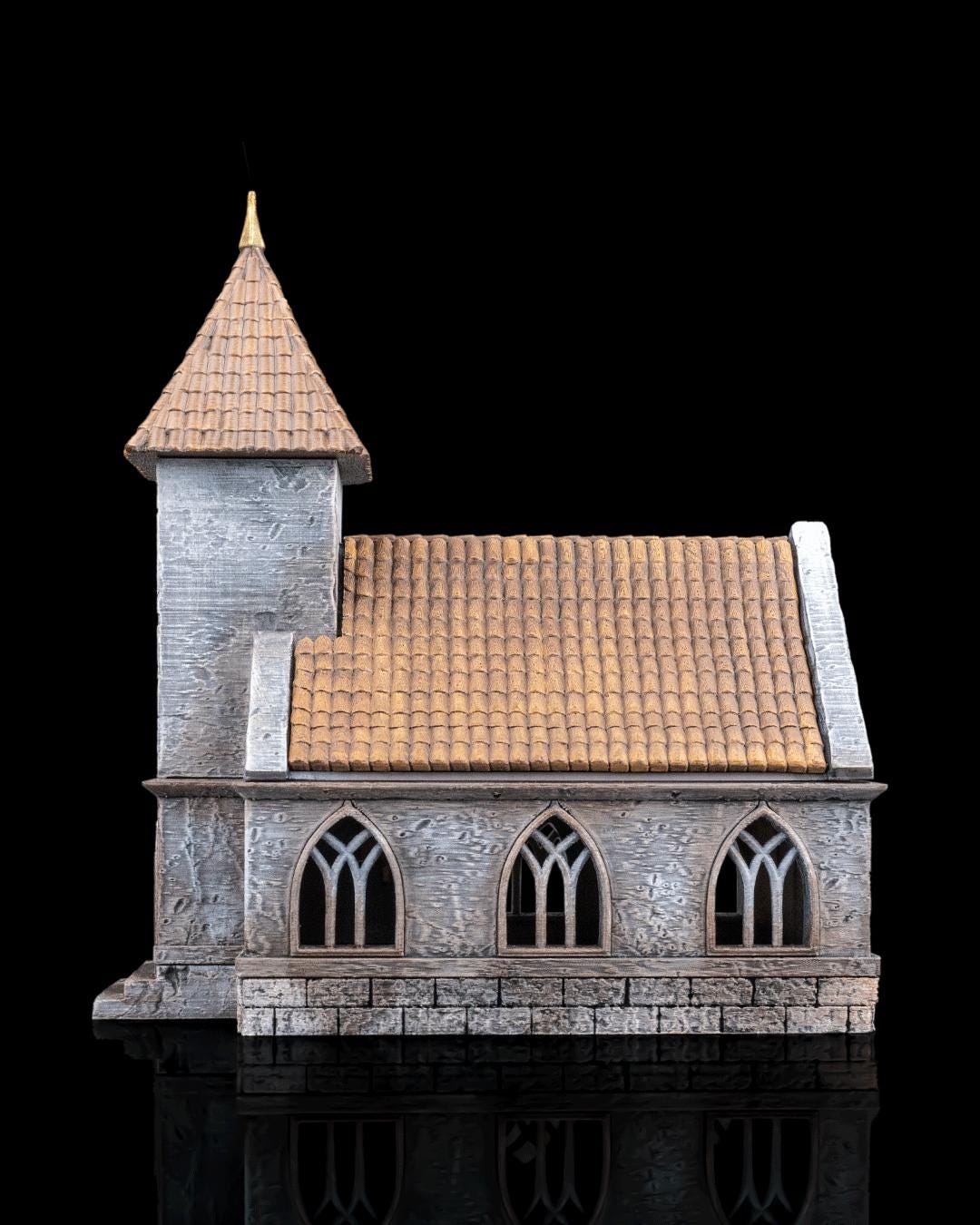 Chapel Miniature Painted 3D Printed Fantasy Church Terrain for DND TTRPG Diorama Display Scenery