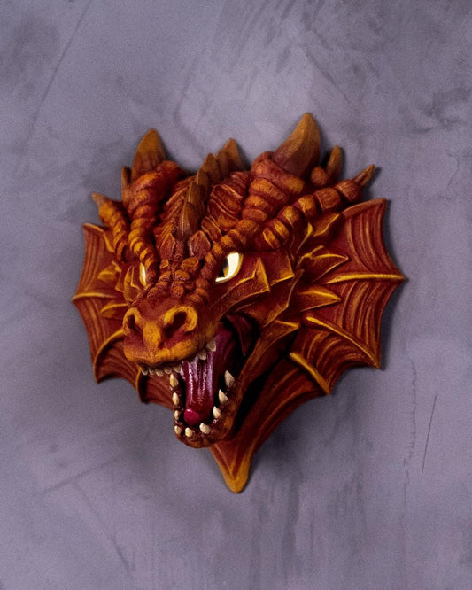 Dragon Head Wall Lamp 3D Printed LED Night Light for Bedroom Game Room or Fantasy Decor